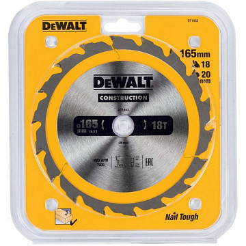 DEWALT - Φ165 Διαμαντόδισκος ξύλου 18δόντια S30 (DT1933)